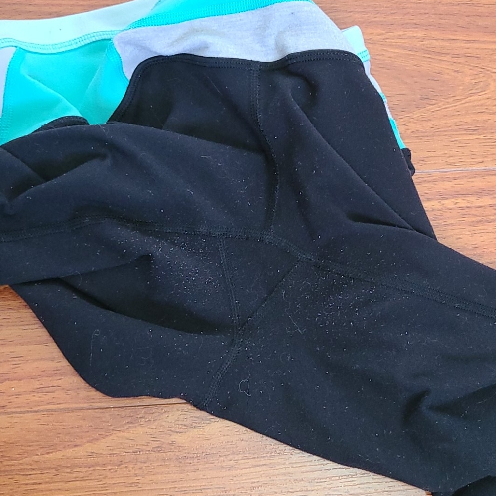 Lululemon Wunder Under Crop in Black/Teal Quilt - Picture 6 of 9